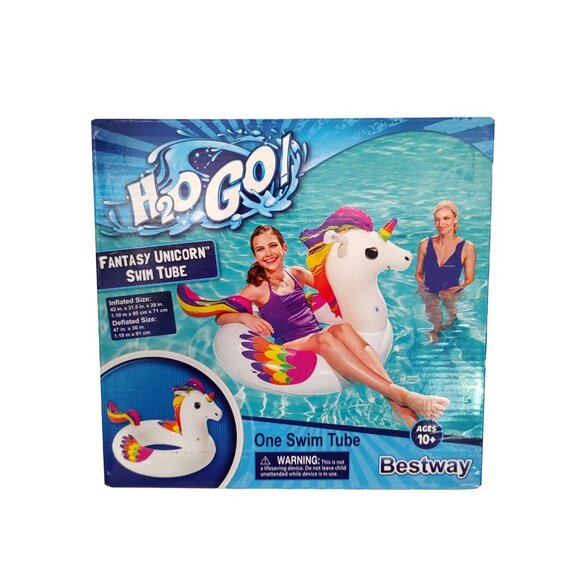 H2O Go! Unicorn Swim Tube Inflatable Pool Float For Ages 10+ By Bestway - Picture 2 of 6